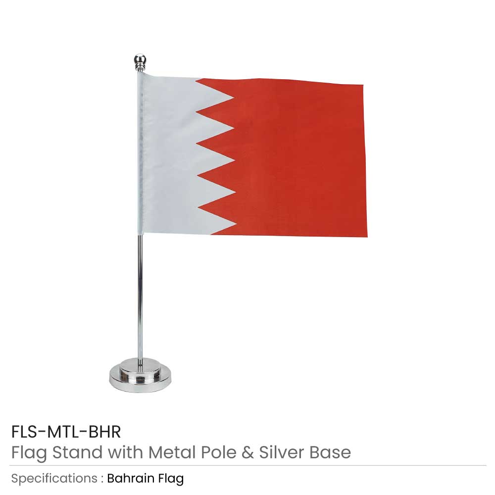 BAHRAIN-Flag-with-Metal-Pole-and-Silver-Base-FLS-MTL-BHR